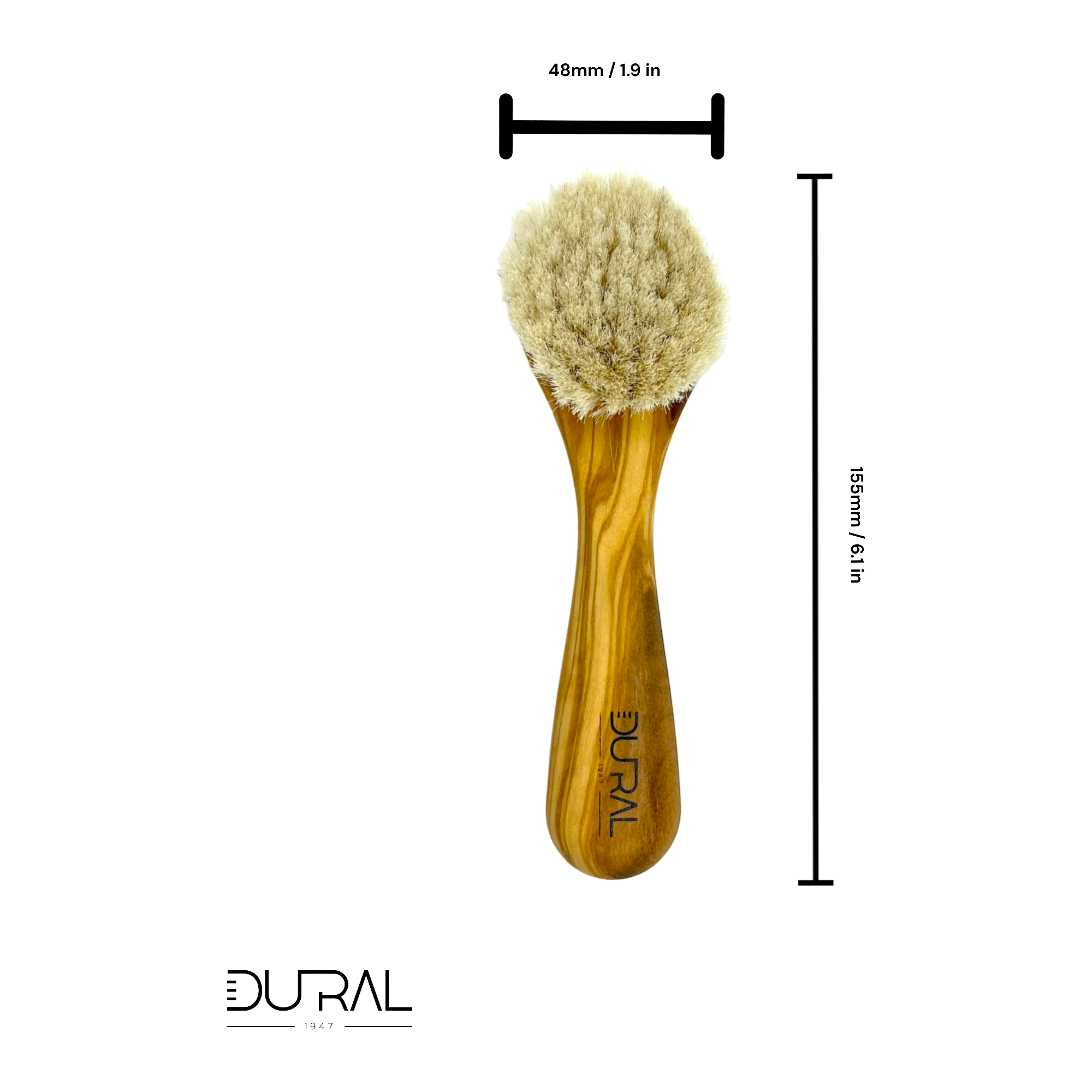 Dural Olive Wood Face & Skin Brush with Natural Goats Hair