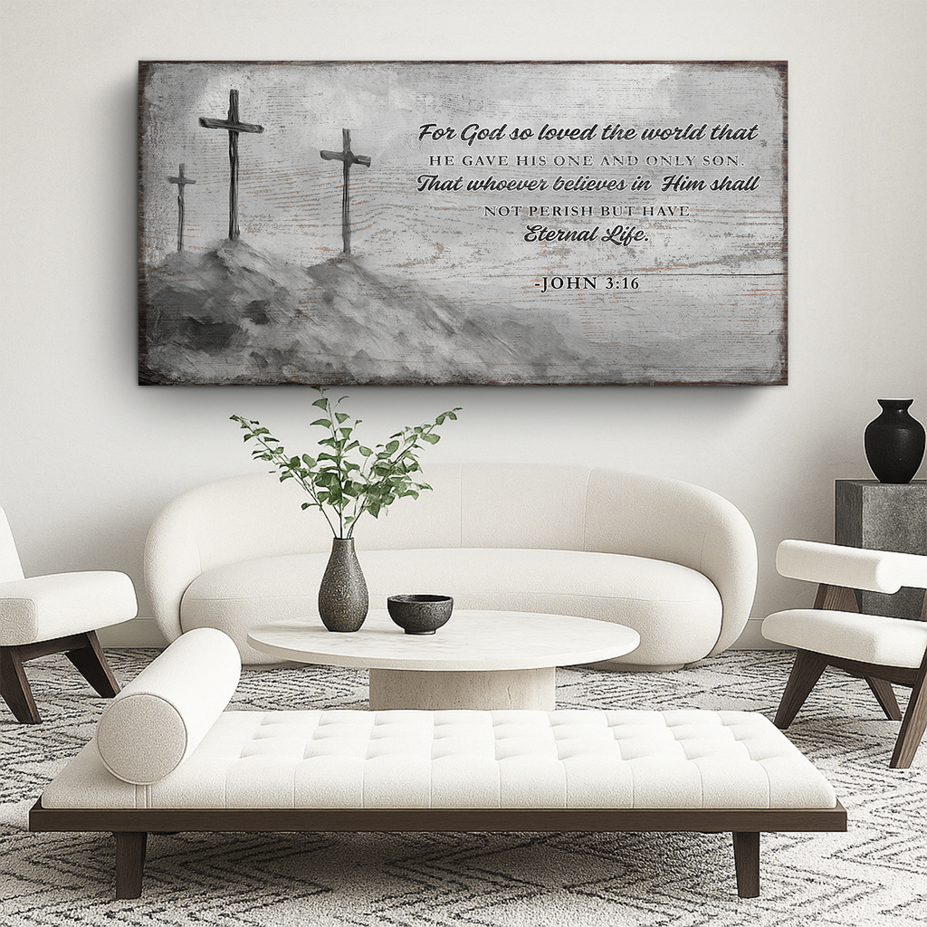 John 3:16: For God So Loved The World Faith Sign VIII WALL ART