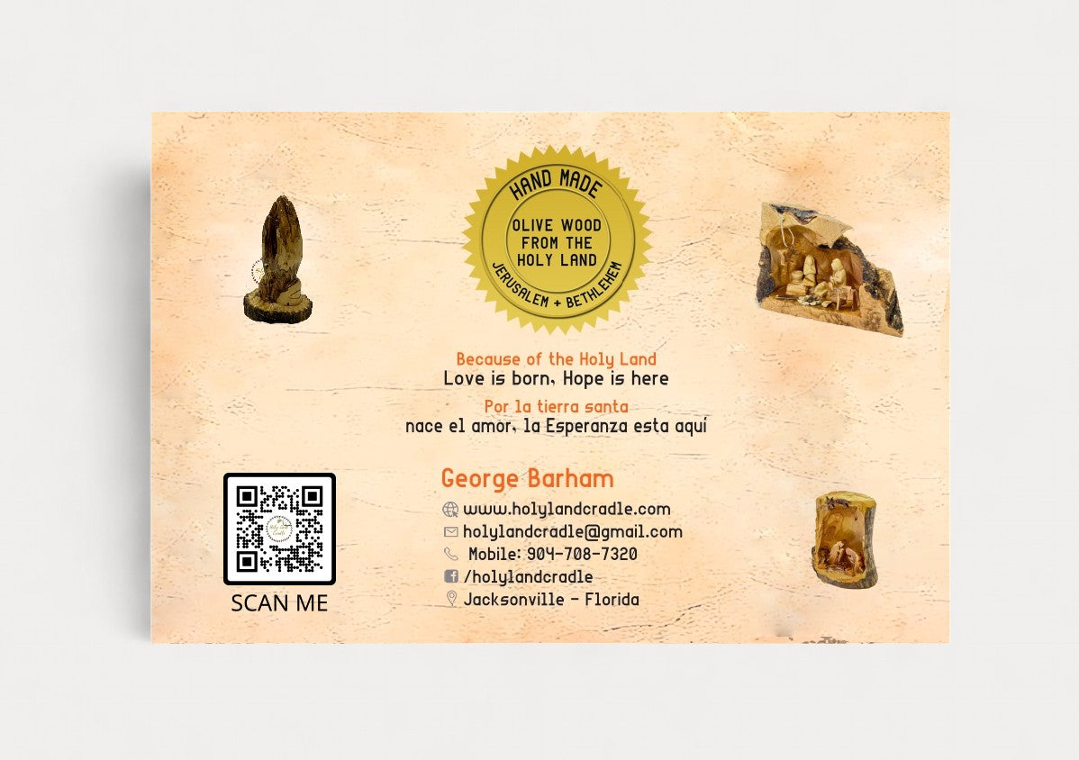 Bethlehem Olive Wood - Bell Ornament with Holy Family