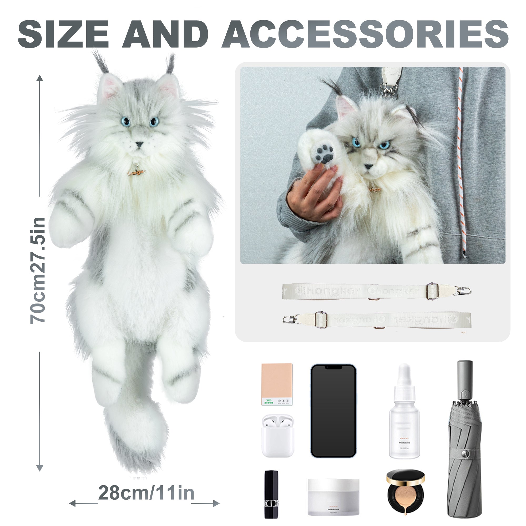 Silver Maine Coon Backpack-Majestic and Purrfect Companion