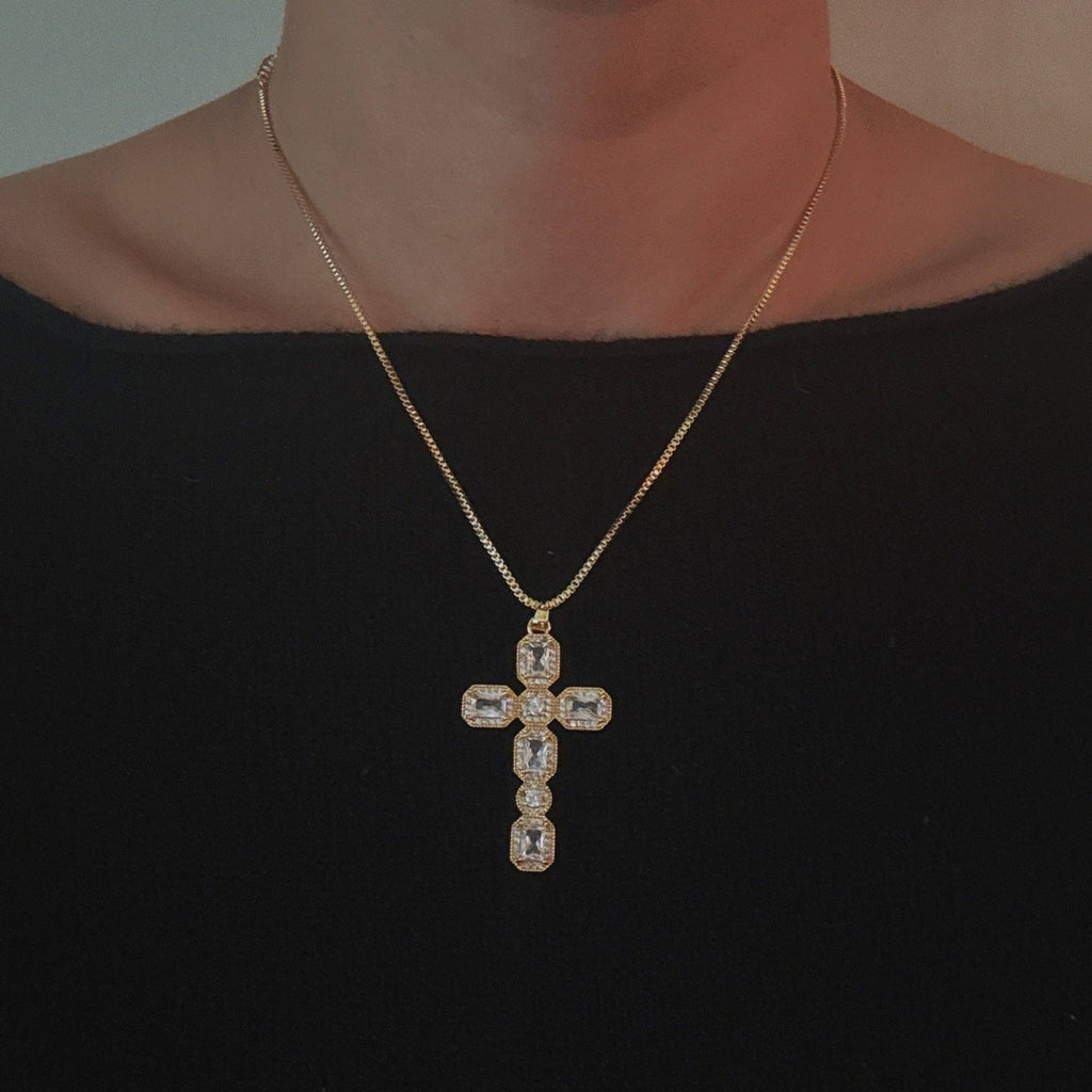 Radiant Cross Vintage Sparkle Necklace