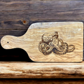 Octopus Engraved Olive Wood Serving Board