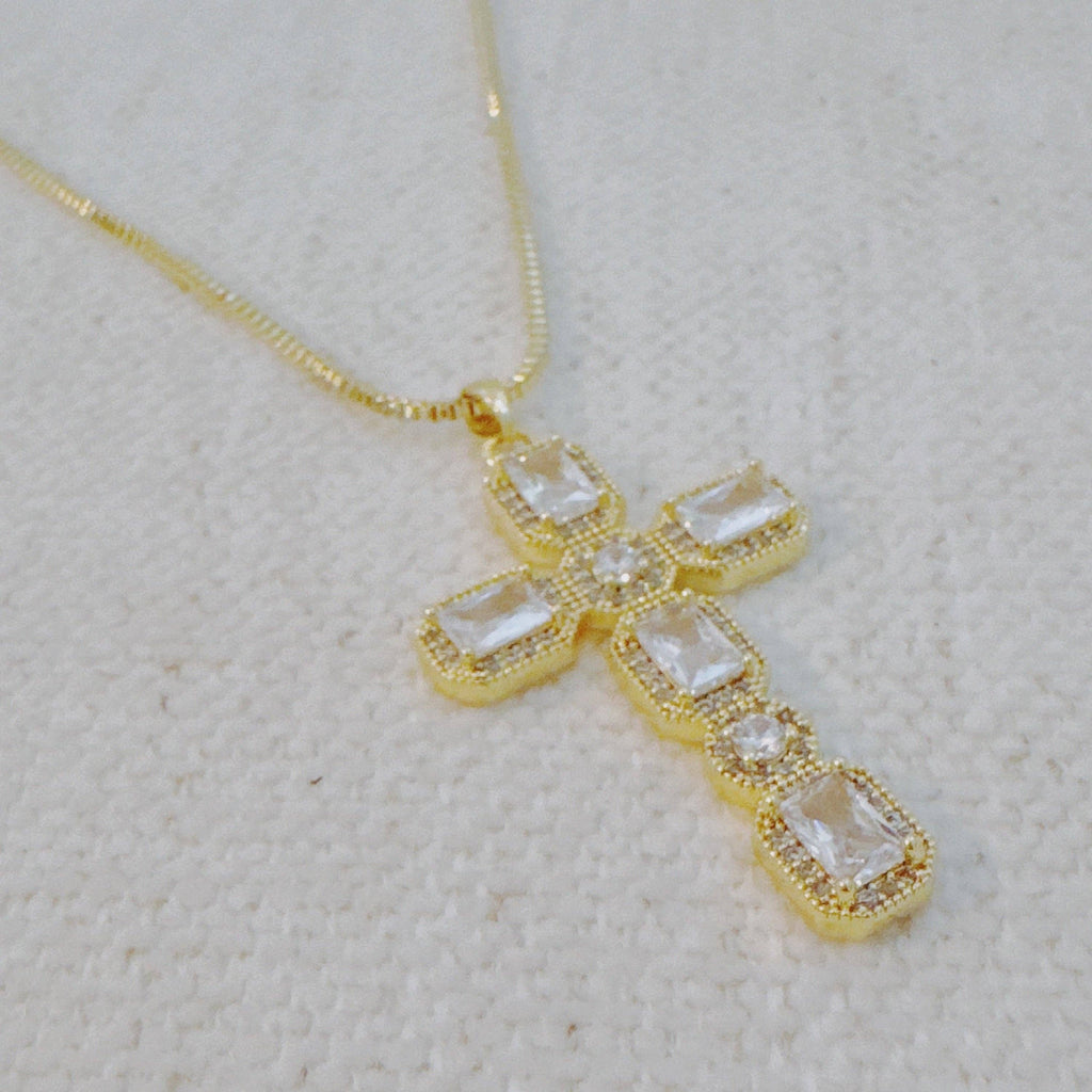 Radiant Cross Vintage Sparkle Necklace
