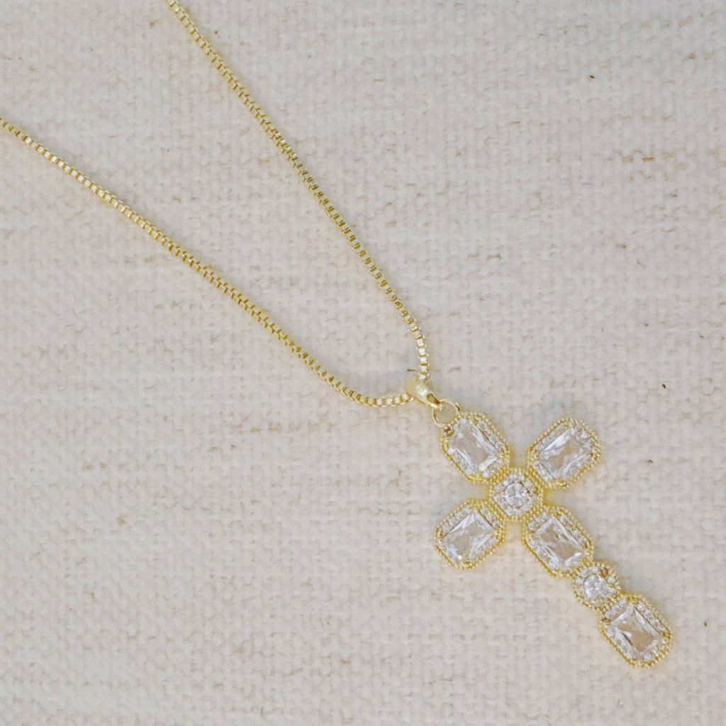 Radiant Cross Vintage Sparkle Necklace