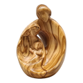 Hand-Carved Olive Wood Holy Family Nativity – 4 Inch Modern Style
