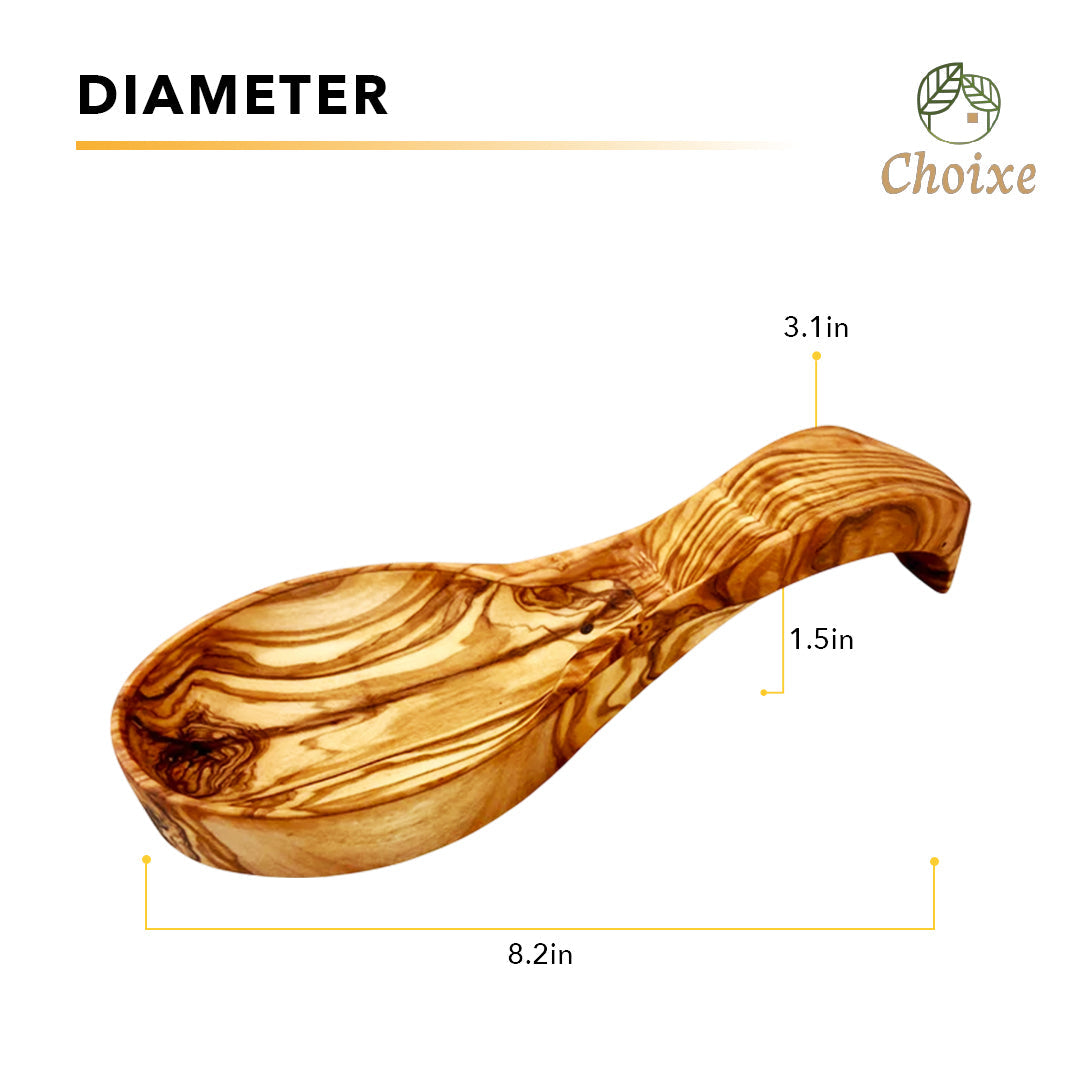 Handmade Mediterranean Olive Wood Spoon Rest