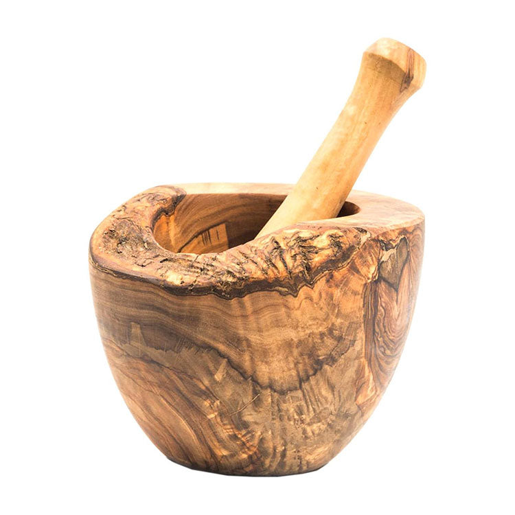 Olive Wood Mortar and Pestle. Rustic and Handmade