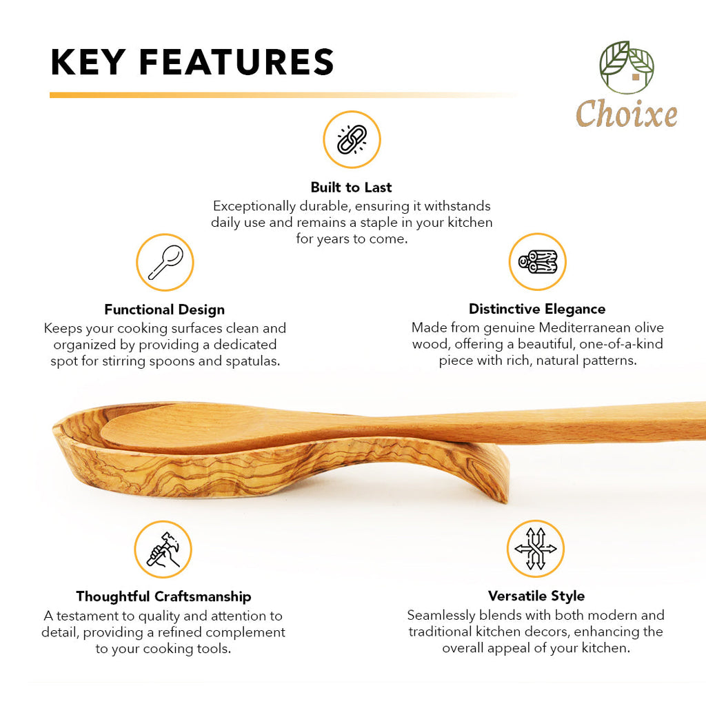 Handmade Mediterranean Olive Wood Spoon Rest