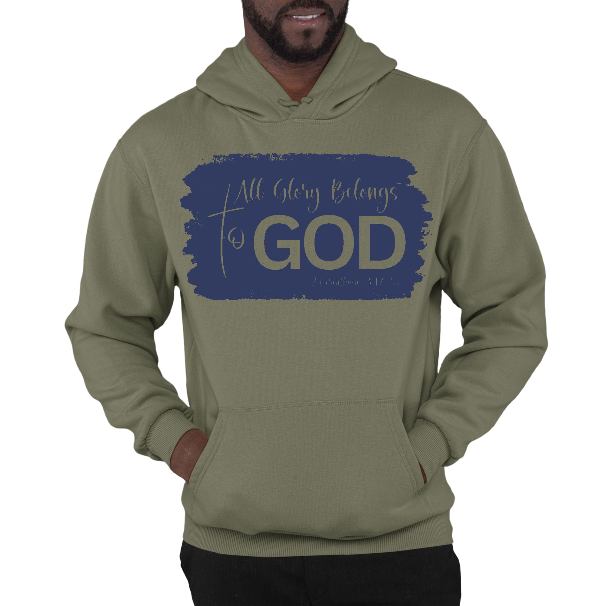 Mens Graphic Hoodie All Glory Belongs to God Christian Illustration