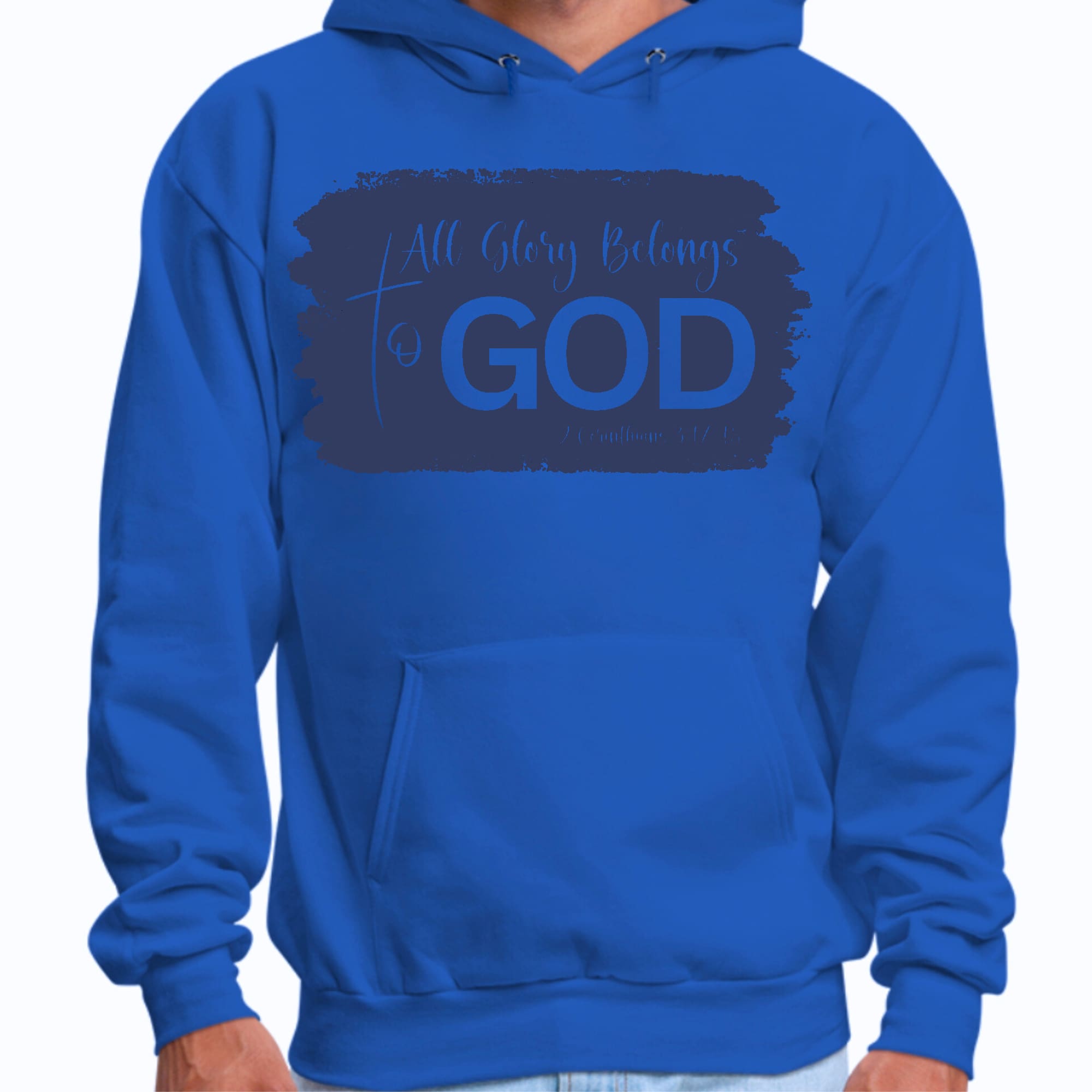 Mens Graphic Hoodie All Glory Belongs to God Christian Illustration