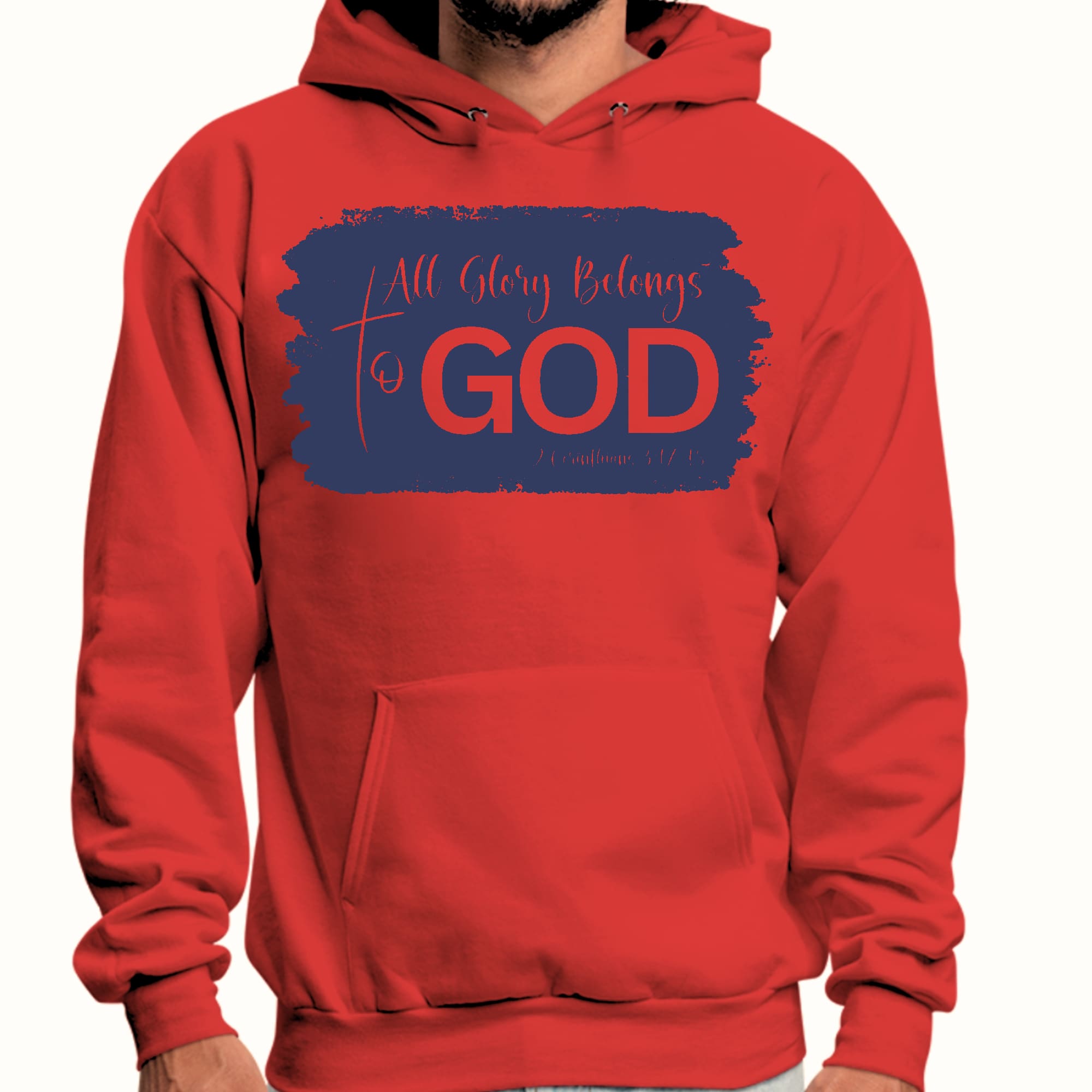 Mens Graphic Hoodie All Glory Belongs to God Christian Illustration