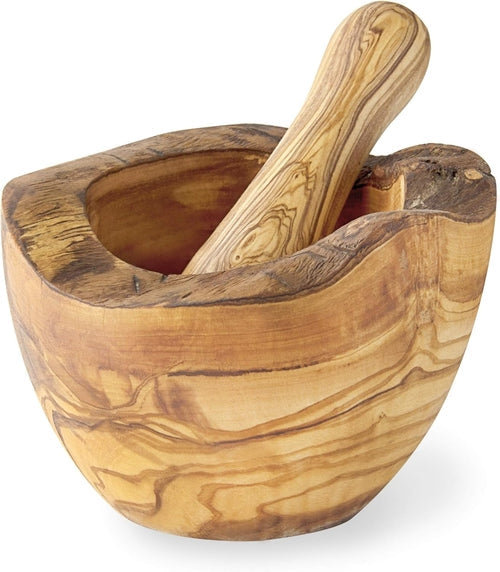 Olive Wood Mortar and Pestle. Rustic and Handmade