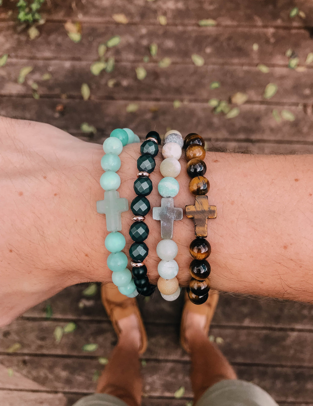 Stunning Tiger Eye Cross Bracelet