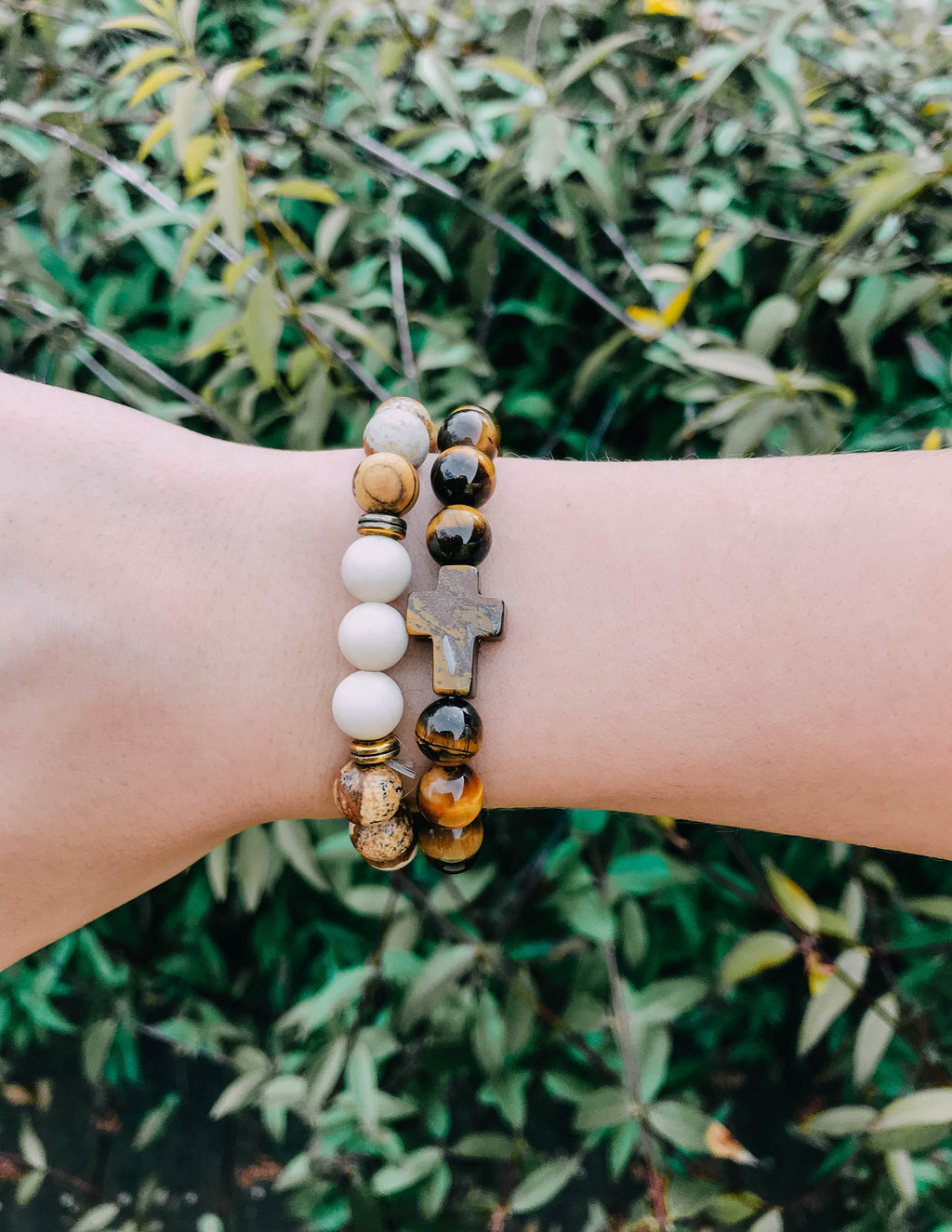 Stunning Tiger Eye Cross Bracelet