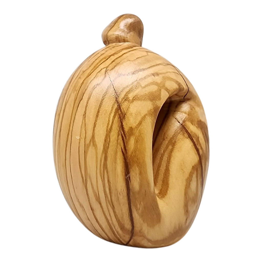 Hand-Carved Olive Wood Holy Family Nativity – 4 Inch Modern Style