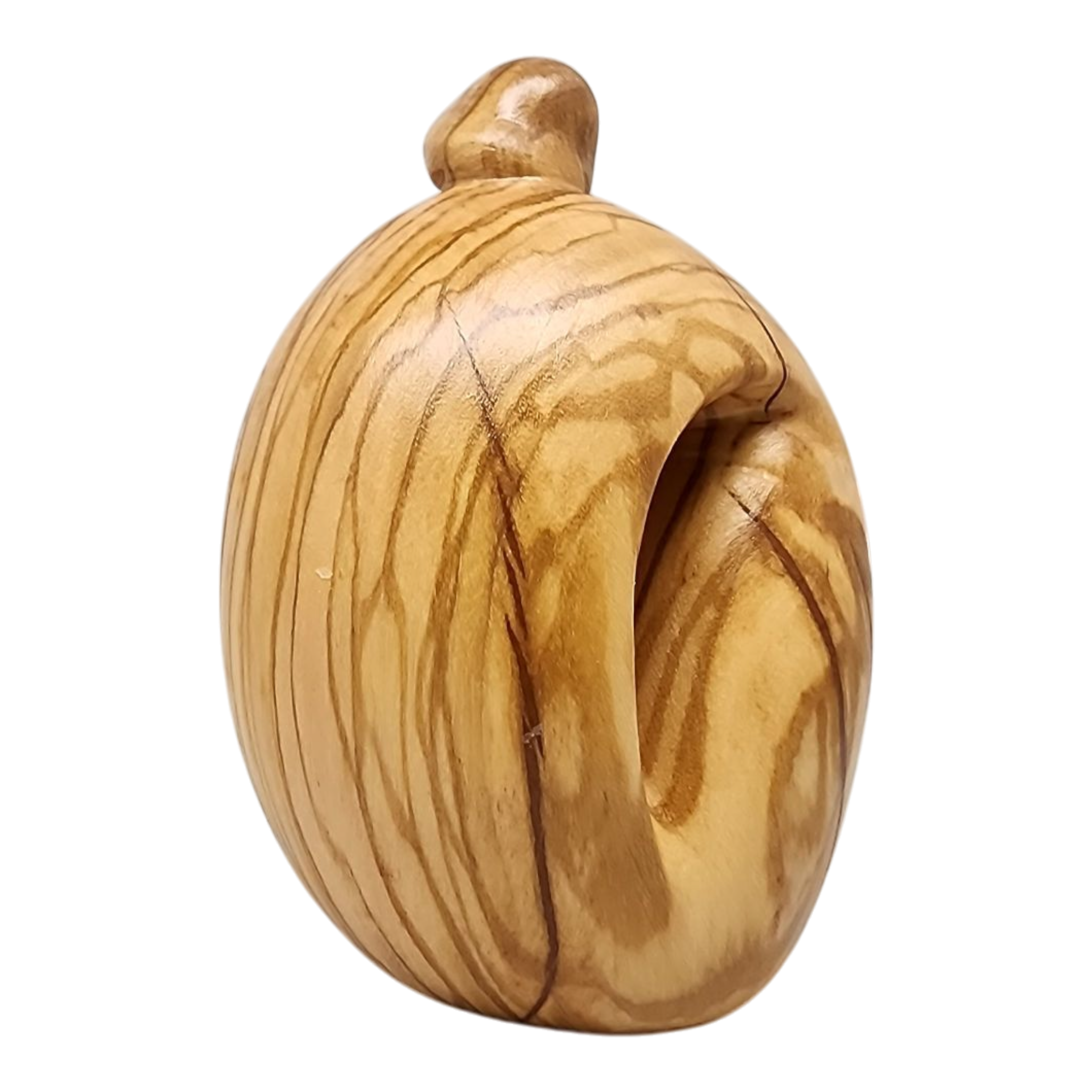 Hand-Carved Olive Wood Holy Family Nativity – 4 Inch Modern Style